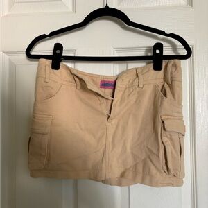 Edikted Beige Cargo Mini Skirt - Neutral Utility Style
